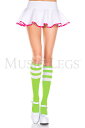 セクシー musiclegs ミュージックレッグス ライン入りハイソックス・ライムグリーンホワイト セクシーコスチューム