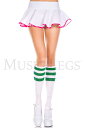 セクシー musiclegs ミュージックレッグス ライン入りハイソックス・ホワイトケリーグリーン セクシーコスチューム