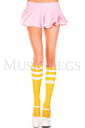 セクシー musiclegs ミュージックレッグス ライン入りハイソックス・イエローホワイト セクシーコスチューム