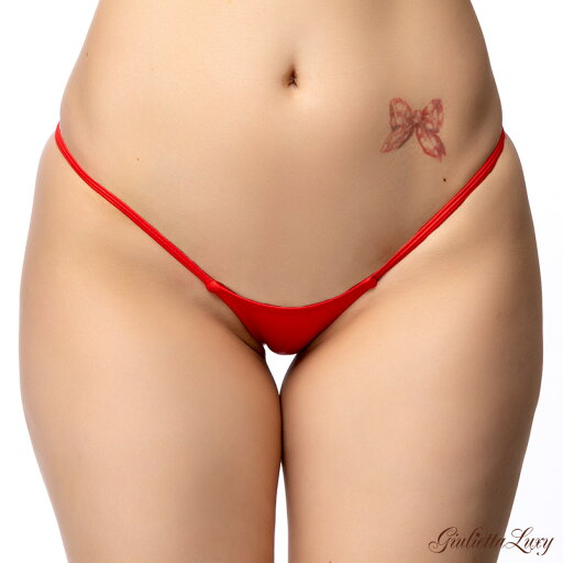 日本製 下着  Wet素材ローライズハーフバックショーツ・レッド