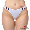 Tバック パンツ 体操服 【ユニセックス】スーパーウェット素材ライン入りリオバックブルマ ・ホワイト