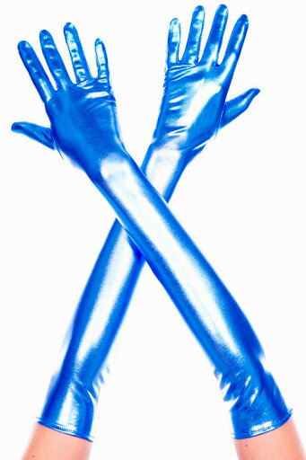 セクシー Extralongメタリックグローブ・ブルー レディース セクシーコスチューム セクシー Extralongメタリックグローブ・ブルー レディース セクシーコスチューム