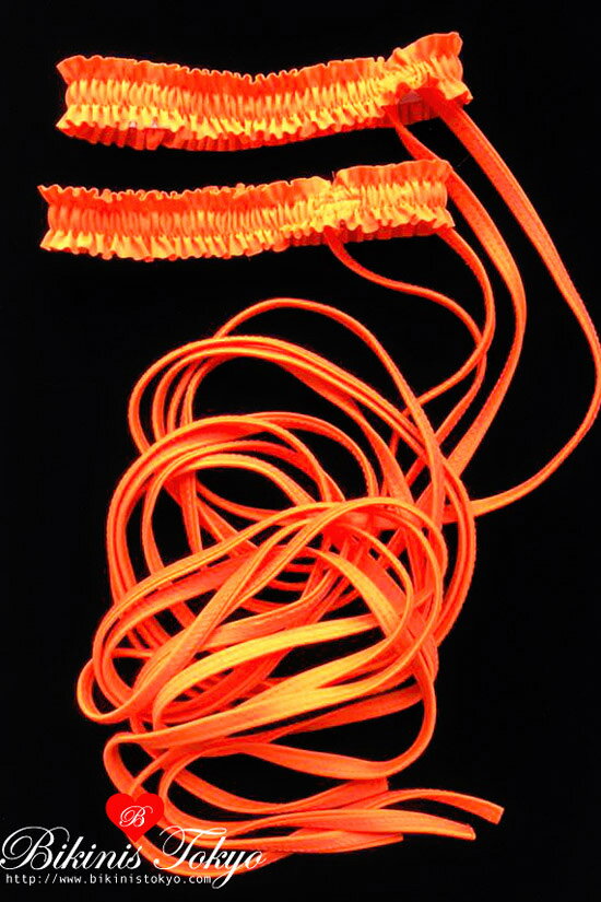 セクシー コスプレ 過激 ダンサー 衣装 ガーター付き レッグロープ2本セット・オレンジ レディース セクシーコスチューム