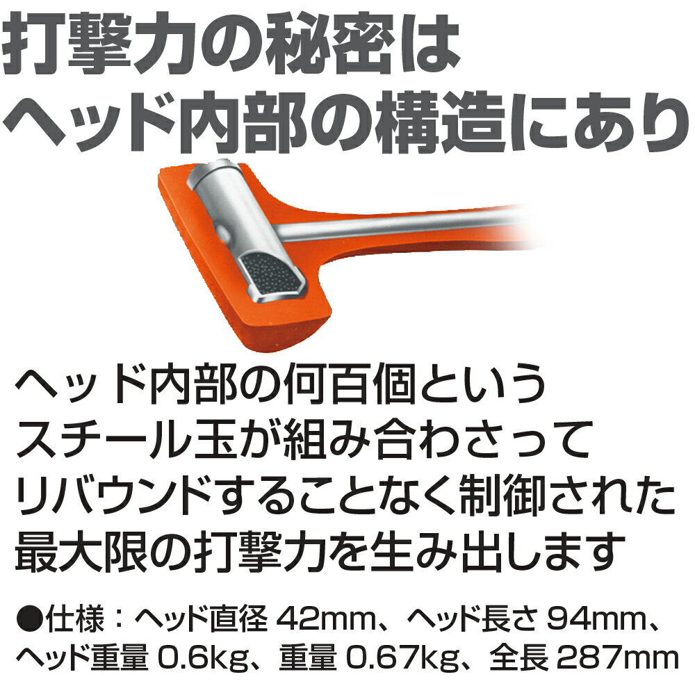 マックツールズ 21oz デッドブローソフトフェイスハンマー グリーン CH21DSAG 2