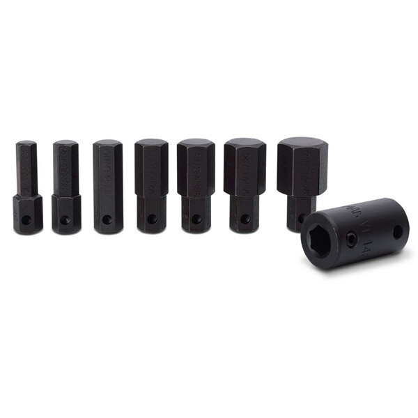 商品説明 【セット内容】 　呼びサイズ： 5/16"、3/8"、7/16"、1/2"、9/16"、5/8"、3/4" 　全長： 1-1/2"(38.1mm) ・1/2" ドライブ インパクトソケットドライバー ・ビットはドライバーに簡単に挿入できるため素早い交換が可能 ・ブロー成形ケース入り