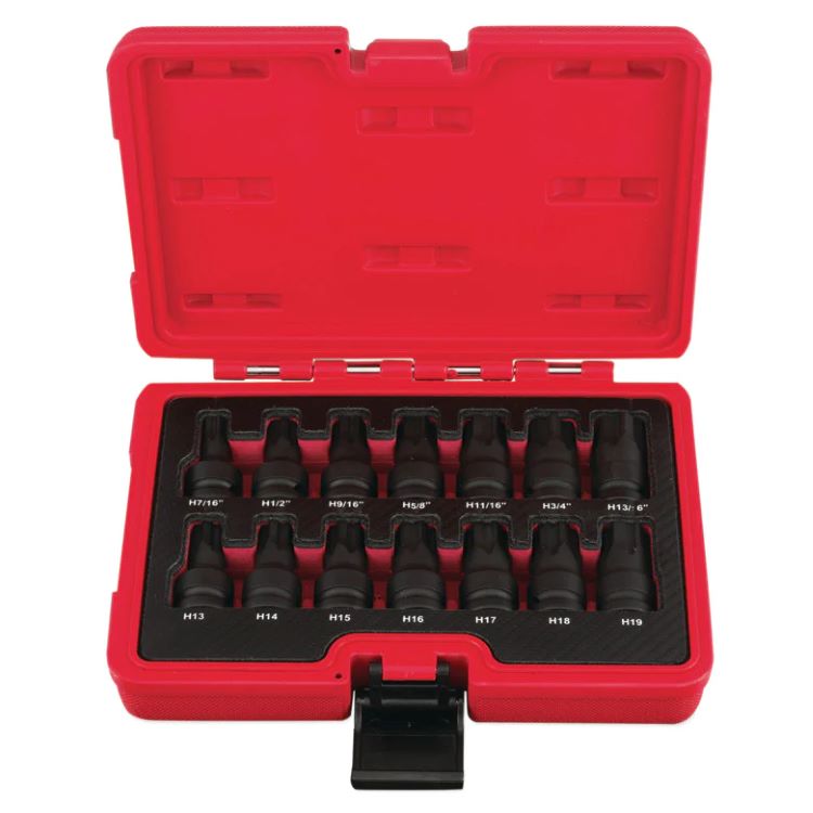 マックツールズ 14Pc. 1/2"ドライブ RBRT メトリック/SAE インパクト六角ドライバー SVHP14RBRT