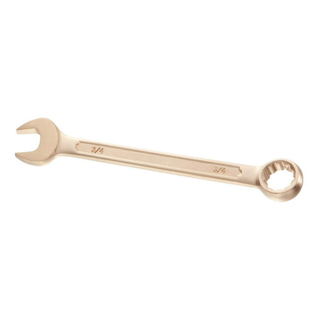 特殊銅ベリリウム合金製で、非発火性、耐磁性を備えています。 TUV認証（番号：TUV-F 09 ATEX 0005 X）は、FACOM ADFシリーズが、EN 1127-1、EN 13463-1、および EN 13463-5に規定される爆発性雰囲気に関する適用規格および健康・安全要件に適合していることを証明しています。 品番：440.7/8SR サイズ（インチ）：7/8インチ 長さ（mm）：245.00 タイプ：コンビネーションレンチ 説明：インチ