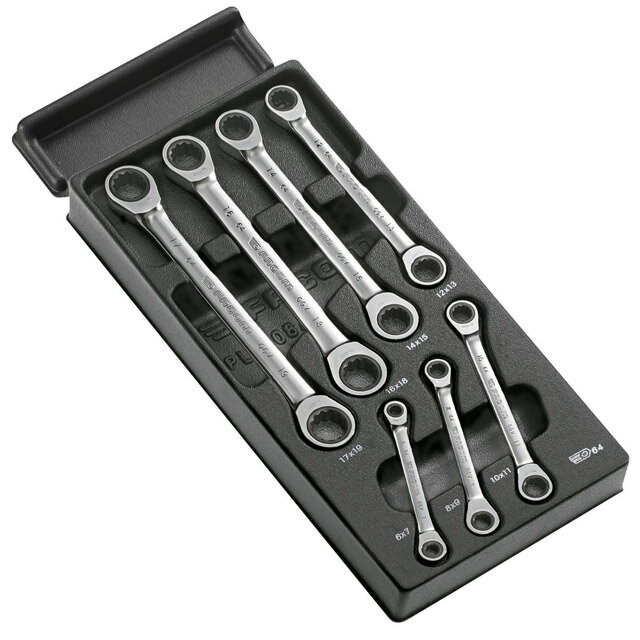 Rakuten - FACOM（ファコム） 7Pc. ラチェッティングレンチ トレイセット 6-19mm MOD.64J7
