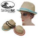 【San Diego Hat】サンディエゴハット/Paper Braid Fedora/ペーパーブレイドフェドーラ/【SD-UBF1004】/中折れ帽/麦わら帽子/ストローハット/フェドラ 1