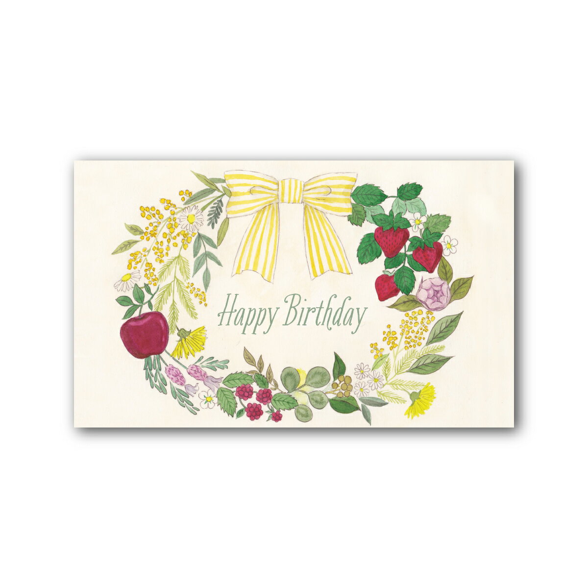 10枚入り☆バースデーカード・名刺サイズーリボンイエロー/BIRTHDAY CARD ミニメッセージカード 感謝 ギフト プレゼント ギフト 誕生日カード かわ...