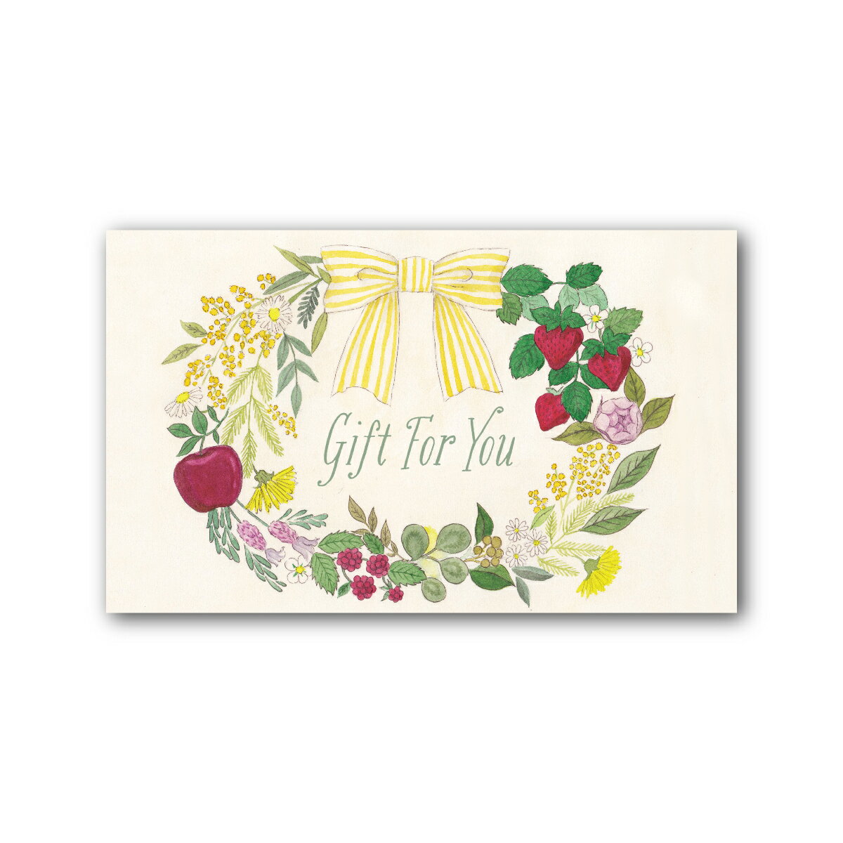 10枚入り☆ギフトカード・名刺サイズーリボンイエロー/GIFT FOR YOU ミニメッセージカード 感謝 ギフト プレゼント ギフト カード かわいい おしゃ...