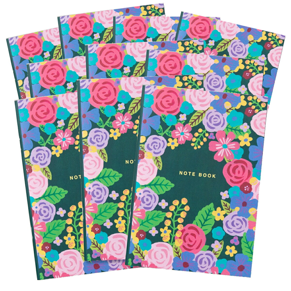 【10冊セット】パスワード管理ノート☆たっぷり120件書き込み可！手書きで確実に管理するパスワードノート・可愛い花の表紙B6サイズ（大学ノート半分サイズ）アカウント管理ノート