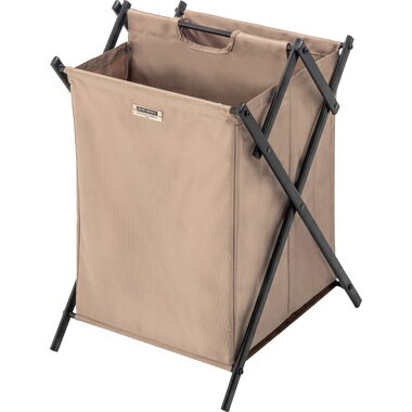 Rakuten - フォールディング バスケット L 約幅38×奥行44×高さ57cm ベージュ スチール リビング収納 インテリア家具 完成品