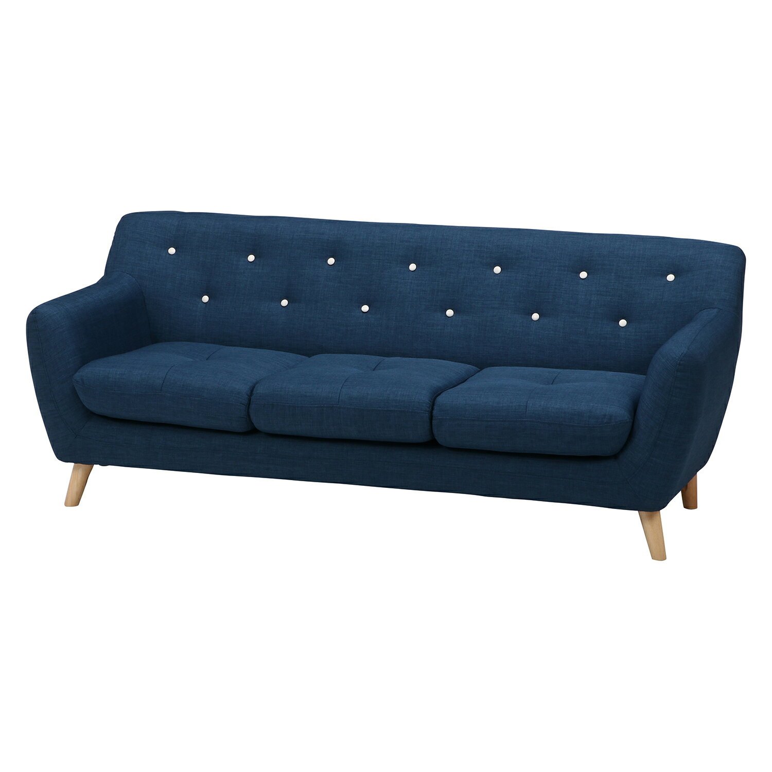 ファブリックソファ ラビスタ 3p ネイビーソリッド【大型】