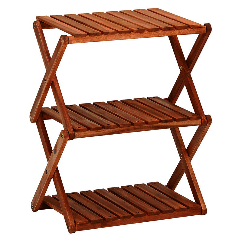 木製3段ラック VGCC-7359 折り畳み式 折りたたみ式 フォールディングラック フラワーラック ディスプレ..