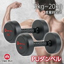 PU ダンベル 5kg / 10kg / 15kg / 20kg 鉄アレイ ラバーダンベル コーティングダンベル ジムダンベル トレーニング 筋トレ コーティング スチール 固定式 ローレット加工 ジム 腕 肩 背筋 胸筋 その1