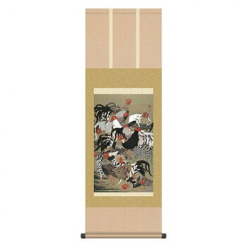 江戸時代の天才絵師「伊藤若冲」の名作を掛軸に表現しました。サイズ個装サイズ：6.5×53.4×6.5cm重量個装重量：540g素材・材質新絹本陶器(軸先)仕様表装品質十年間保証付生産国日本fk094igrjs