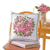 オリムパス　クロス・ステッチししゅうキット　美しい花たち　クッション　スウィートローズ　6054(白) 送料無料 クーポン 配布中 メーカー直送 代引き・期日指定・ギフト包装・注文後のキャンセル・返品不可 欠品の場合、納品遅れやキャンセルが発生します