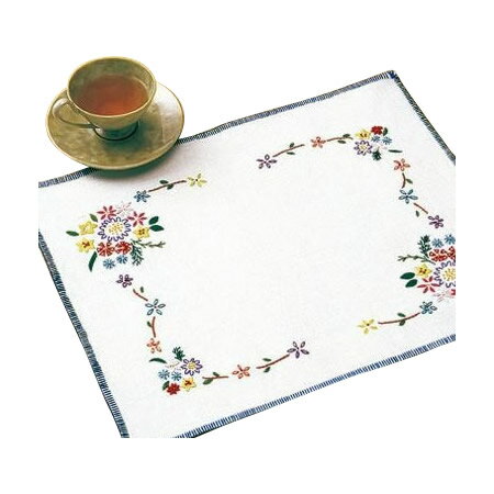 オリムパス フランスししゅうキット　テーブルセンター 2034 送料無料 メーカー直送 代引き・期日指定・ギフト包装・注文後のキャンセル・返品不可 納品遅れやキャンセルが発生