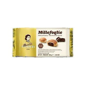 192層からなるパイ生地でチョコレートクリームを包みました。内容量100gサイズ115×210×40mm個装サイズ：12.5×32×40.5cm重量112g個装重量：14500g仕様賞味期間：製造日より360日セット内容10個セット生産国イタリア原材料名称：菓子チョコレートクリーム(チョコレート、砂糖、植物油脂、ホエイパウダー、ヘーゼルナッツペースト)、小麦粉、マーガリン、砂糖、食塩、バター/香料、乳化剤、(一部に小麦・乳成分・大豆を含む)アレルギー表示乳、小麦、大豆（原材料の一部に含んでいます）保存方法常温製造（販売）者情報(株)イノベンション神奈川県相模原市中央区横山台1-8-11fk094igrjs