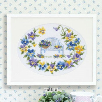 オリムパス　オノエ・メグミ　ししゅうキット　フラワーシンフォニー　ビオラ＆チェアー　7434 送料無料 クーポン 配布中 メーカー直送 代引き・期日指定・ギフト包装・注文後のキャンセル・返品不可 欠品の場合、納品遅れやキャンセルが発生します