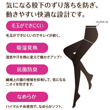 股下ずれにくいマチ付きタイツ(2足組) 送料無料 メール便 母の日 父の日 黒 濃い黒 ファインブラック 透けない 安い 激安 人気 おすすめ JM ブラック 80D 80デニール 110D 110デニール ほっそり ポイント消化