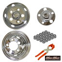 GWセール!!トラック用 ステンレス製 16×5.50J-116.5 インチ ホイールライナーセット 5穴 41mm フロント リア 4枚セット ホイールカバー...