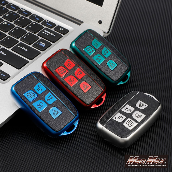 【メール便送料無料】ランドローバー専用 レザー調 TYPE A 5ボタン式 TPUソフト スマートキーケース 各..