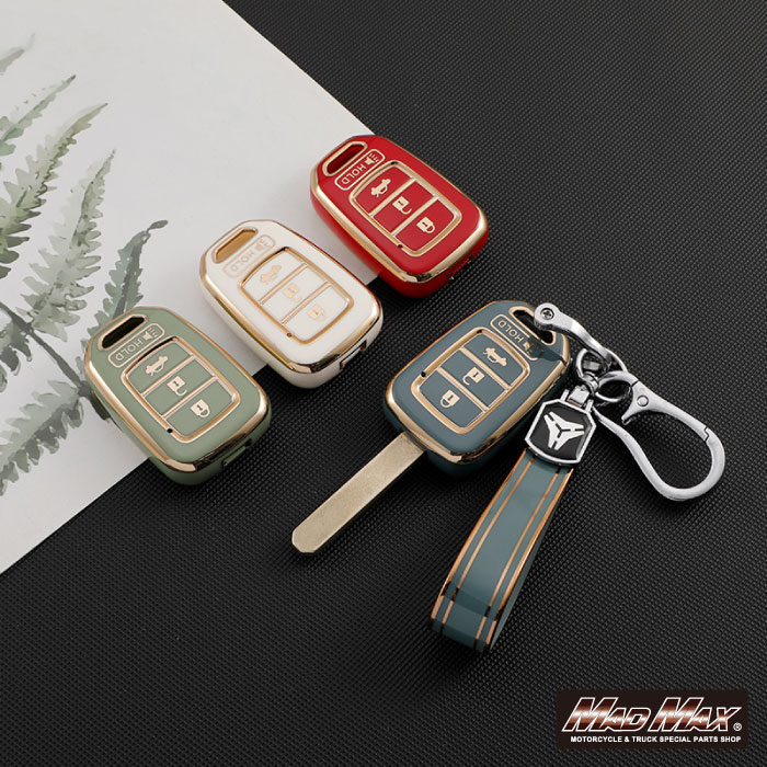 楽天スーパーセール!!【メール便送料無料!!】ホンダ専用 ゴールドライン TYPE D 4ボタン式(HOLD＋トランク開閉) TPUソフト スマートキーケース 各色CR-V アコード ACCORD ヴェゼル VEZEL フィット Fit HONDA シビック CIVIC 父の日 母の日 プレゼント