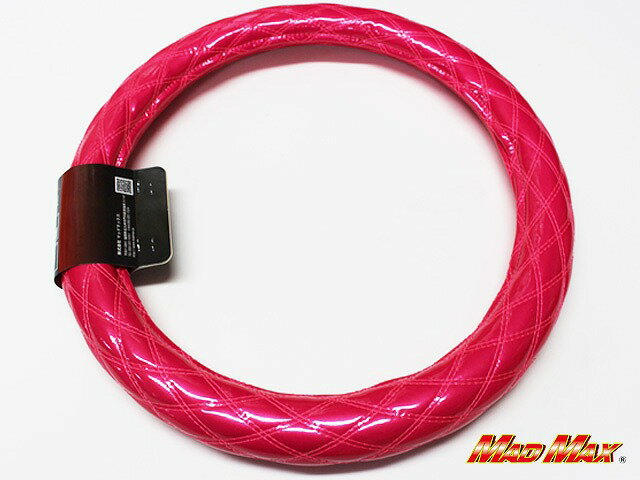 【送料無料!!】ハンドルカバー・ダブルステッチ★つやありエナメル★ピンク(2)