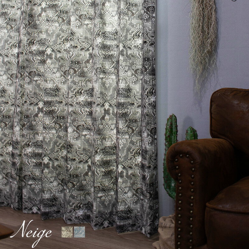 [10％OFF×15日限定クーポン+P10倍 15日20時〜4H][既製サイズ]カーテン おしゃれ 輸入生地 洗える 光を通す 非遮光 花柄 フラワー 日本製 YH987 ネージュ 幅90cm×丈135cm 丈178cm 丈200cm 2枚組 OKC4