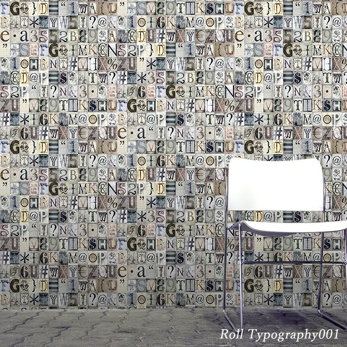 Rakuten - 壁紙 輸入壁紙 イギリスブランド 1wall 【W10MTYPO01】Typography001「ロールタイポグラフィ001」 53cm幅 1本 ［インポート壁紙 デザイン おしゃれ 輸入 海外 クロス DIY リフォーム 撮影 背景 背景紙 店舗 装飾 インテリア 内装］ 友安製作所 C-F-1