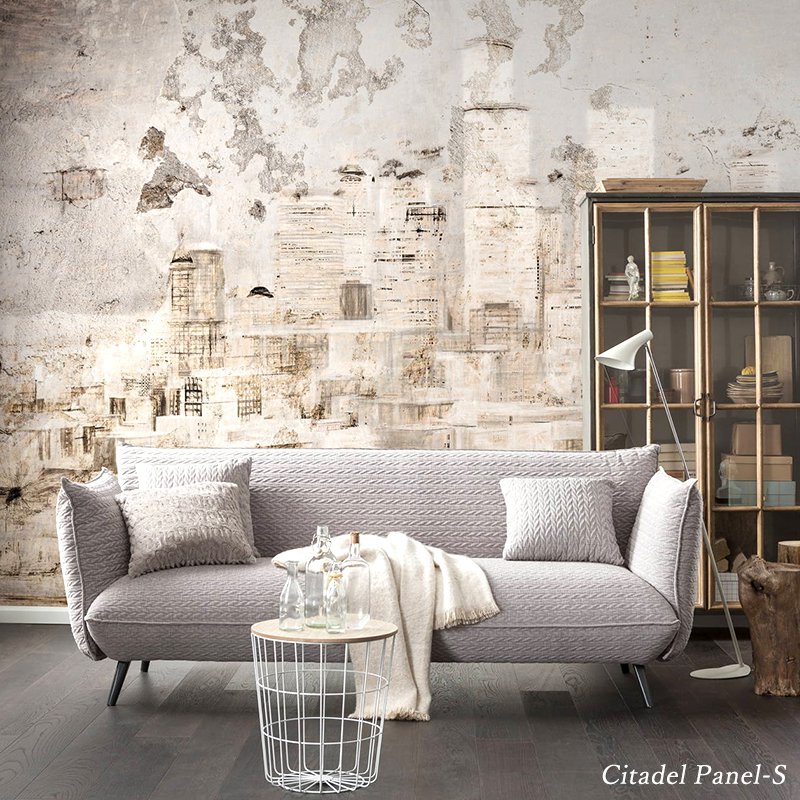 [全品P10倍×20日20時～4時間限定]壁紙 のりなし おしゃれ クロス 輸入壁紙 不織布 フリース はがせる 店舗 内装 ドイツ製 アンティーク[Citadel Panel /シタデルS］6010A-VD1 友安製作所 C-F-1