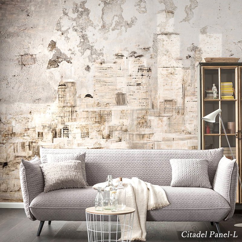[全品P10倍×20日20時～4時間限定]壁紙 のりなし おしゃれ クロス 輸入壁紙 不織布 フリース はがせる 店舗 内装 ドイツ製 アンティーク[Citadel /シタデルL］6010A-VD4 友安製作所 C-F-1