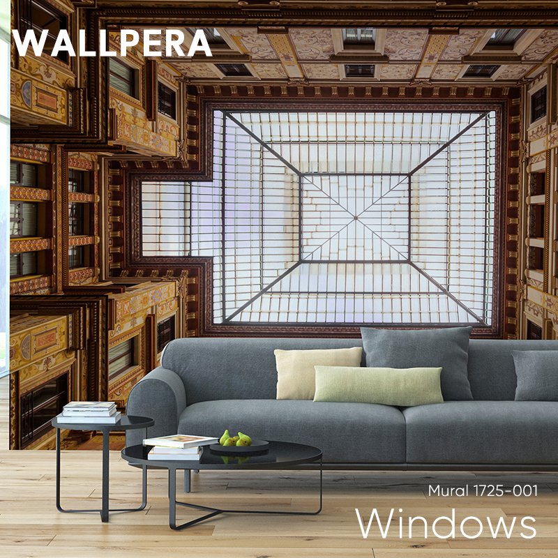 輸入壁紙 おしゃれ 壁紙 クロス 不織布 WALLPERA 天井 Mural 1725-001 Windows ウィンドウズ 友安製作..