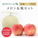 クール便 送料無料【まどかファーム特選セット】メロン 1玉 桃 2玉 セット1パック 個 サイズ 日本産 国産 お中元 メロン もも アールスメロン マスクメロン 農家 農園 産地 直送 直売 生産者 通販 果物 詰め合わせ 盛り合わせ フルーツセット お盆