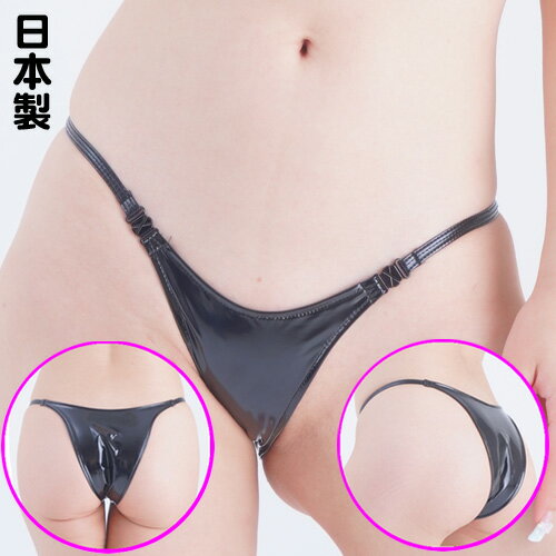 【レビュー特典】 エナメル風2WAYストレッチ生地 両サイドワンタッチバックル付きTフロントハイレグハーフバックショーツ Cherry Love（チェリーラブ） 光沢 セクシーショーツ セクシーランジェリー レディース LS217