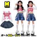 K-POP 衣装 ガールズ チュチュ デニムスカート ショートスカート バラ色 蝶ビスチェ ベスト エプロン ピンク チアダンス チアガール チア ダンス 衣装...