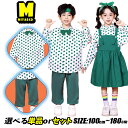 ドット 水玉 グリーン シャツ 白 ジャンパースカート ワンピース パンツ ジョガーパンツ かわいい キッズダンス衣装 セットアップ 発表会 韓国子供服 合唱団 団体服 演出服 学園祭 女の子 男の子 ユニセックス ダンスウェア ステージ衣装 チアガール ヒップホップ 上下セット
