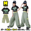 総柄 グリーン ミント 黒 ショート丈 tシャツ ヘソ出し 女の子 キッズダンス衣装 セットアップ パンツ ダボパン 総柄 ヒップホップ キッズ ダンスウェア hiphop K-POP 韓国子供服 応援団 演出服 練習着 普段着 発表会 ゆったり ミリタリー かっこいい ファッション