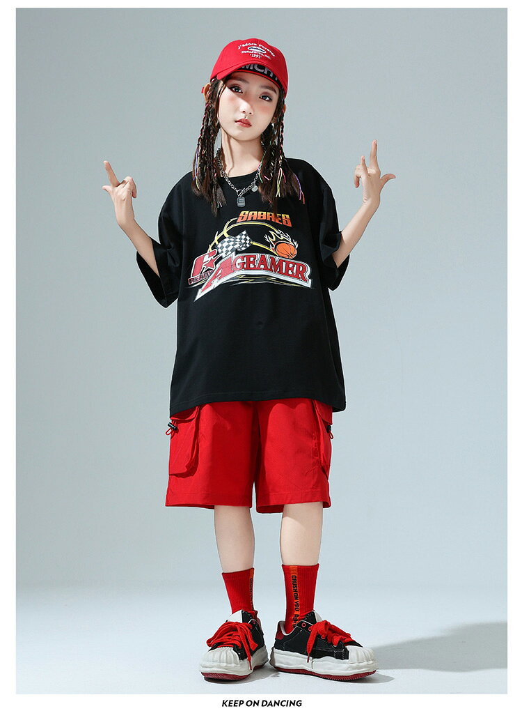 韓国 子供服 tシャツ 黒色 バスケットタンクトップ ブラック バスケットトップス tシャツ レッド 短パン レッド ショートパンツ 女の子 男の子 普段着 キッズ ダンスウェア キッズダンス衣装 セットアップ ヒップホップ 上下セット おしゃれ K-POP 演出服 練習 発表会 体操服