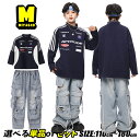 男女MIX 秋冬用 キッズダンス衣装 セットアップ ヒップホップ 男の子 女の子 ハイネック トレーナー ネイビー 紺 総柄 オーバーサイズ デニムパンツ ダメージ ダボパン ストリート系 原宿系 かっこいい hiphop 韓国 k-pop 団体服 演出服 練習着 発表会 普段着
