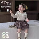 ベビー服 新生児 女の子 2点セット トレーナー トップス 長袖 レース スカート 花柄 膝丈 ミドル丈 お洒落 ベージュ ブラウン 赤ちゃん 新生児 韓国ベビー服 レトロ 綿 子供服 可愛い 姫様 春夏秋 お出かけ 出産祝い ギフト 年賀状 誕生日 お宮参り 73cm 80cm 90cm 100cm