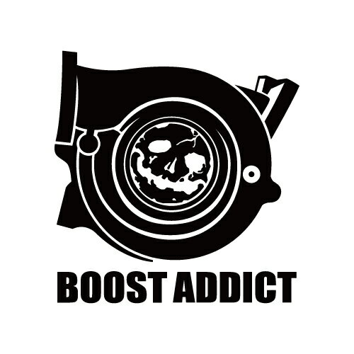 乐天商城 - 全20色 ターボエンジン ブースト中毒 カッティングステッカー BOOST ADDICT 髑髏 ドクロ マエワークスオリジナル engine カーシール EA-04