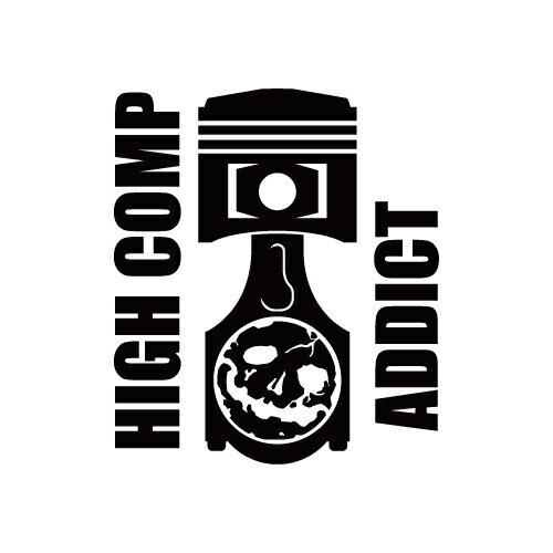 全20色 ハイコンプエンジン中毒 カッティングステッカー HIGH COMP ADDICT 髑髏 ドクロ マエワークスオリジナル カーシール EA-08