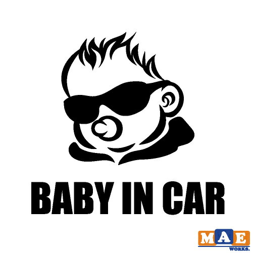 全20色 ベビーインカー カッティングステッカー 赤ちゃん ヤンキー サングラス BABY IN CAR シンプル かわいい 車 シール IC-12