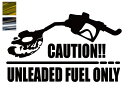 金銀メッキカラー！ 無鉛ガソリンレギュラー限定車 注意書きカッティングステッカー CAUTION UNLEADED FUEL ONLY 髑髏 ドクロ マエワークスオリジナル 無鉛燃料のみ注意！ カーシール RC-02m