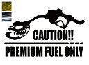 金銀メッキカラー! ハイオク限定車 注意書きカッティングステッカー CAUTION!! PREMIUM FUEL ONLY 髑髏 ドクロ マエワークスオリジナル...