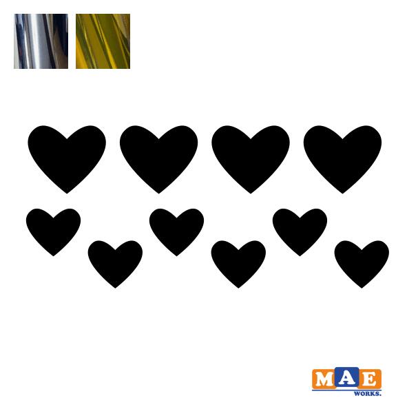 乐天商城 - 金銀メッキカラー ハート マーク カッティングステッカー シンプル おしゃれ かわいい キュート シール 車 ヘルメット アウトドア 傷隠し キズかくし スマホ ケース スノーボード 事務用品 ワンポイント マエワークスオリジナル mark-01m
