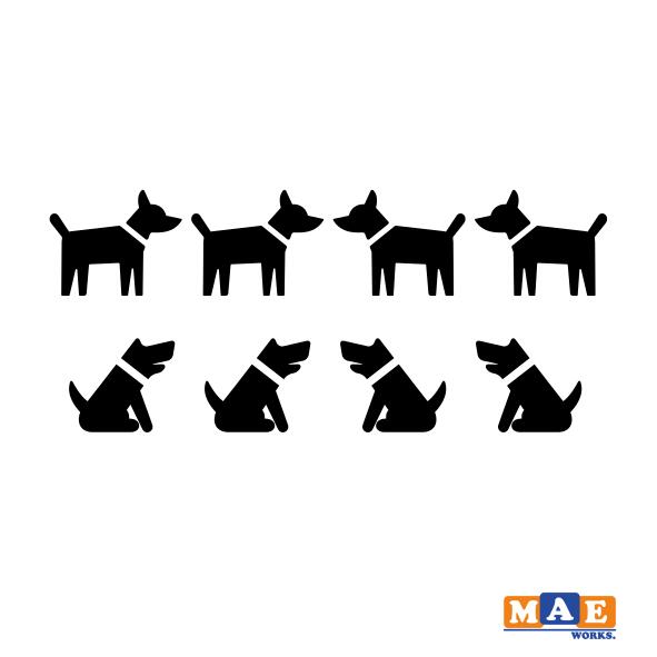 全20色 犬 ドッグ 2種類 マーク カッティングステッカー シンプル おしゃれ かわいい キュート シール 車 ヘルメット アウトドア わんこ わんちゃん 傷隠し キズかくし スマホ ケース スノーボード 事務用品 ワンポイント mark-11